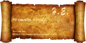 Hromada Ernő névjegykártya